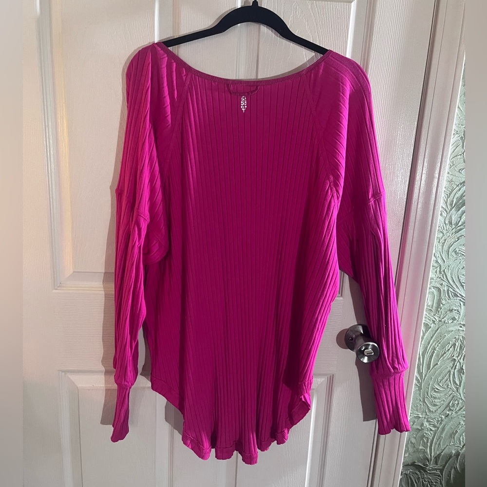 Free People Movement pink Lg Bella layer long sleeve ribbed tee. NWOT - Picture 5 of 9